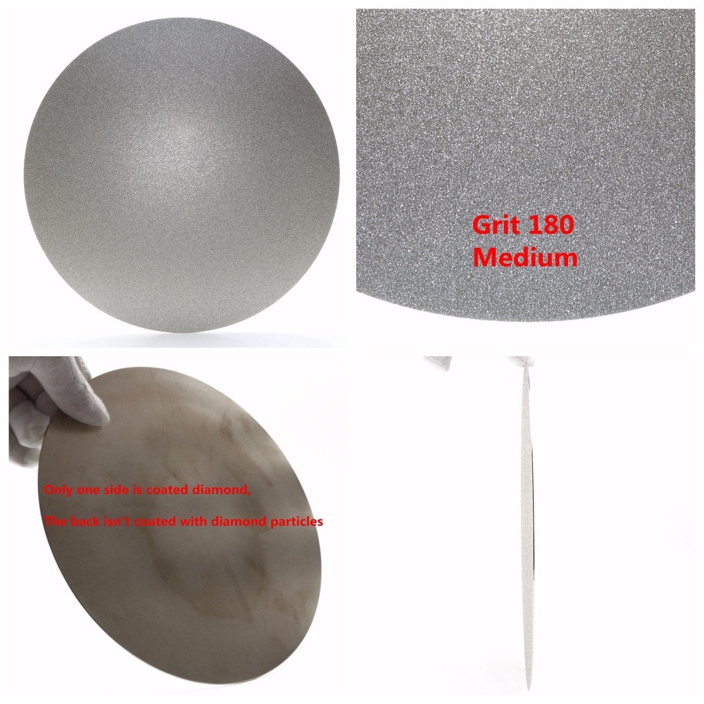 10”inch 250mm NO CENTER HOLE Diamond Lapidary Discs 80-1000 Grit Flat Laps Disk