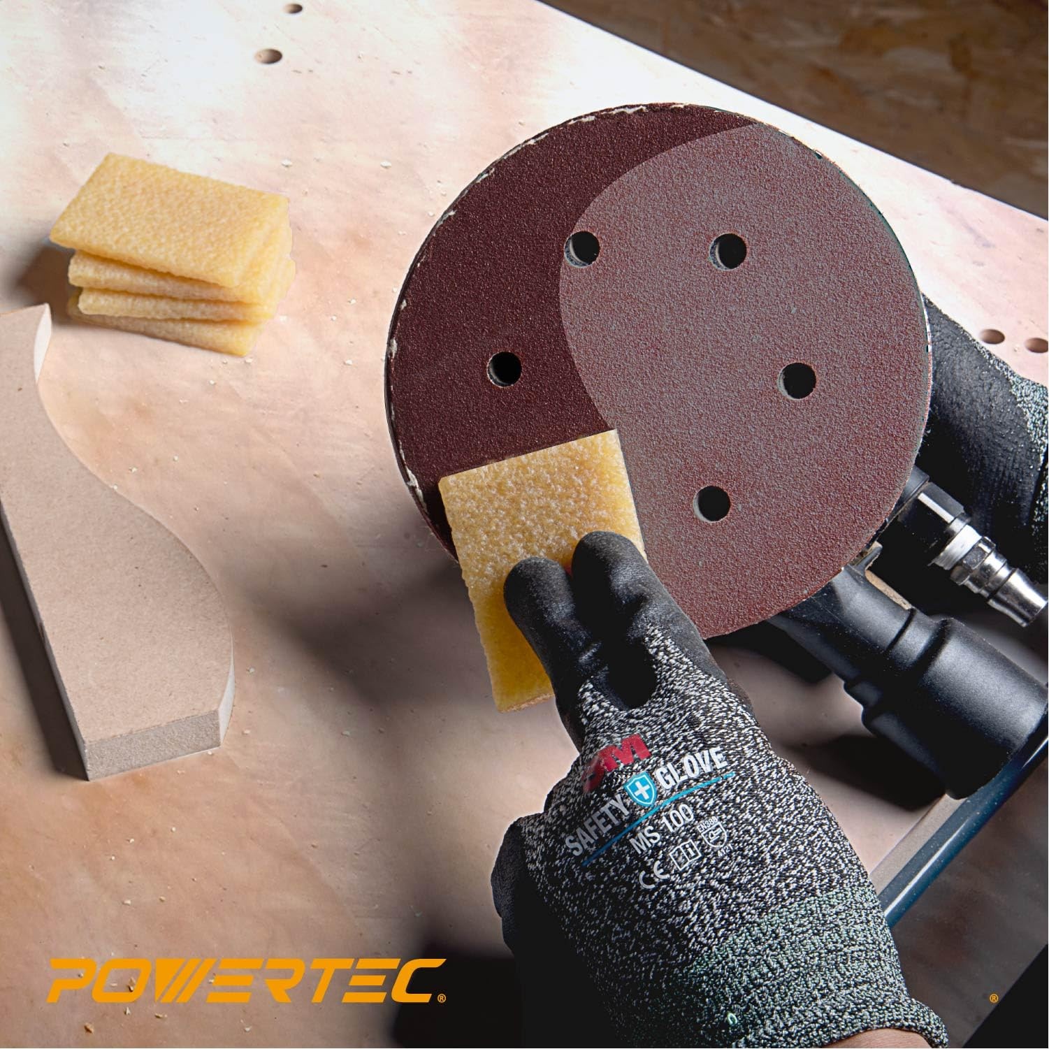 POWERTEC 71895 Abrasive Belt Cleaner 5PK, for Sanding Discs & 2-3/4″, Yellow
