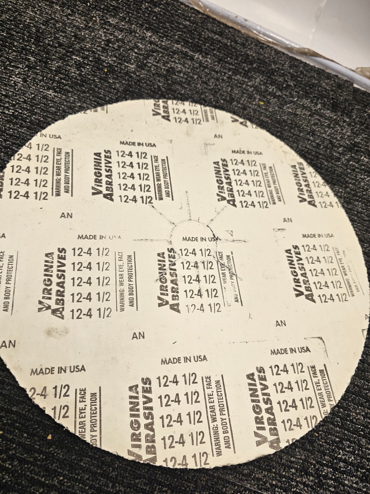 (QTY 10) Virginia Abrasives 12-4 1/2 16″ Outer Diameter Sanding Disc