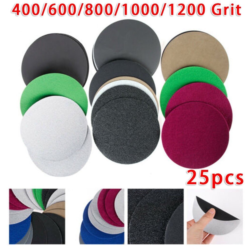 25pcs/set Wet 400 600 800 1000 1200 Grit Sandpaper Sanding Paper Sanding Discs