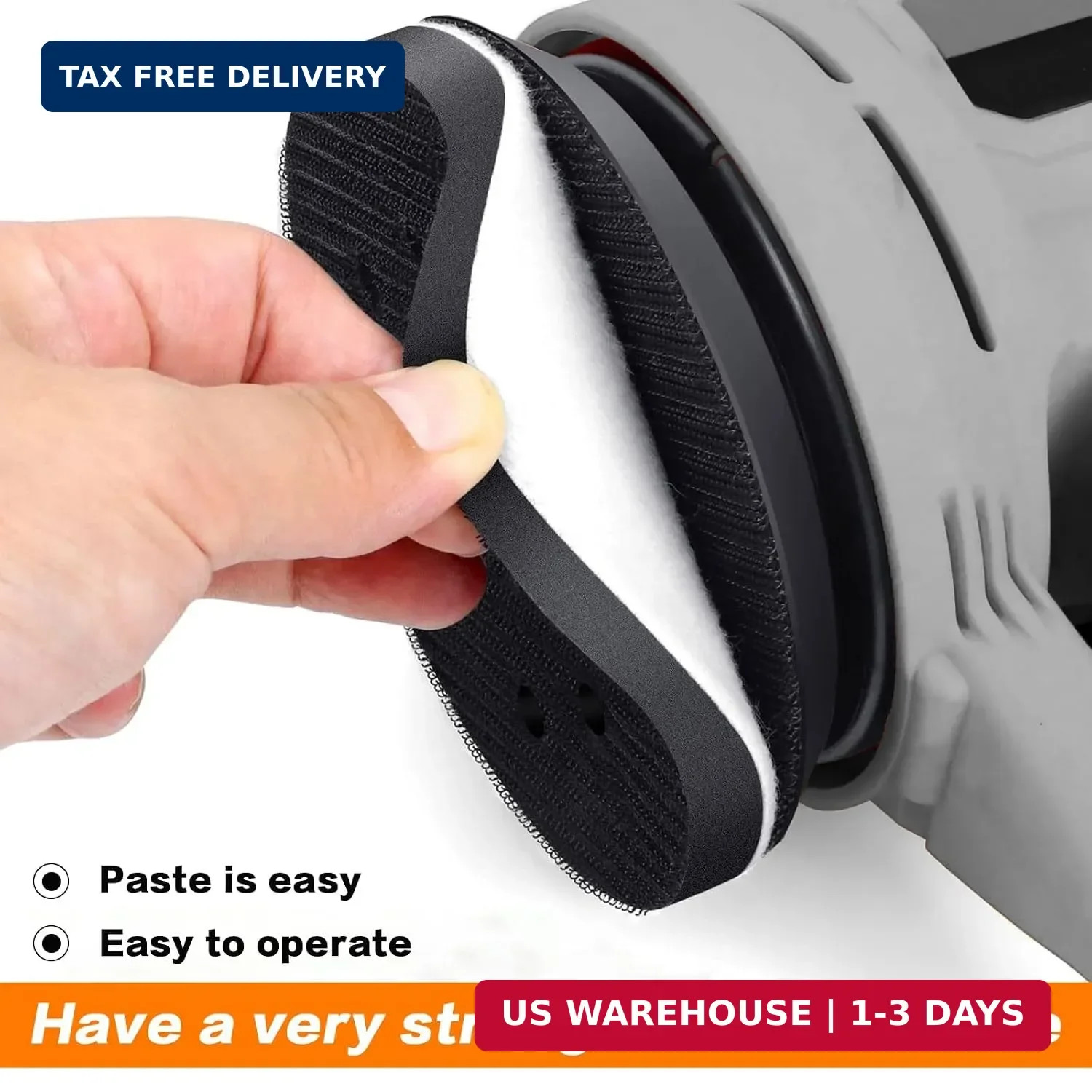 TPSUIPA 6 Pack 5 Inch 8 Hole Foam Sanding Pads, Soft Density Interface Pad, H…