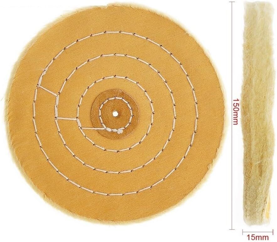1 PACK 6 In Extra Thick Cotton Buffing Wheel, 6″ x 40 Ply Yellow Polishing Wheel