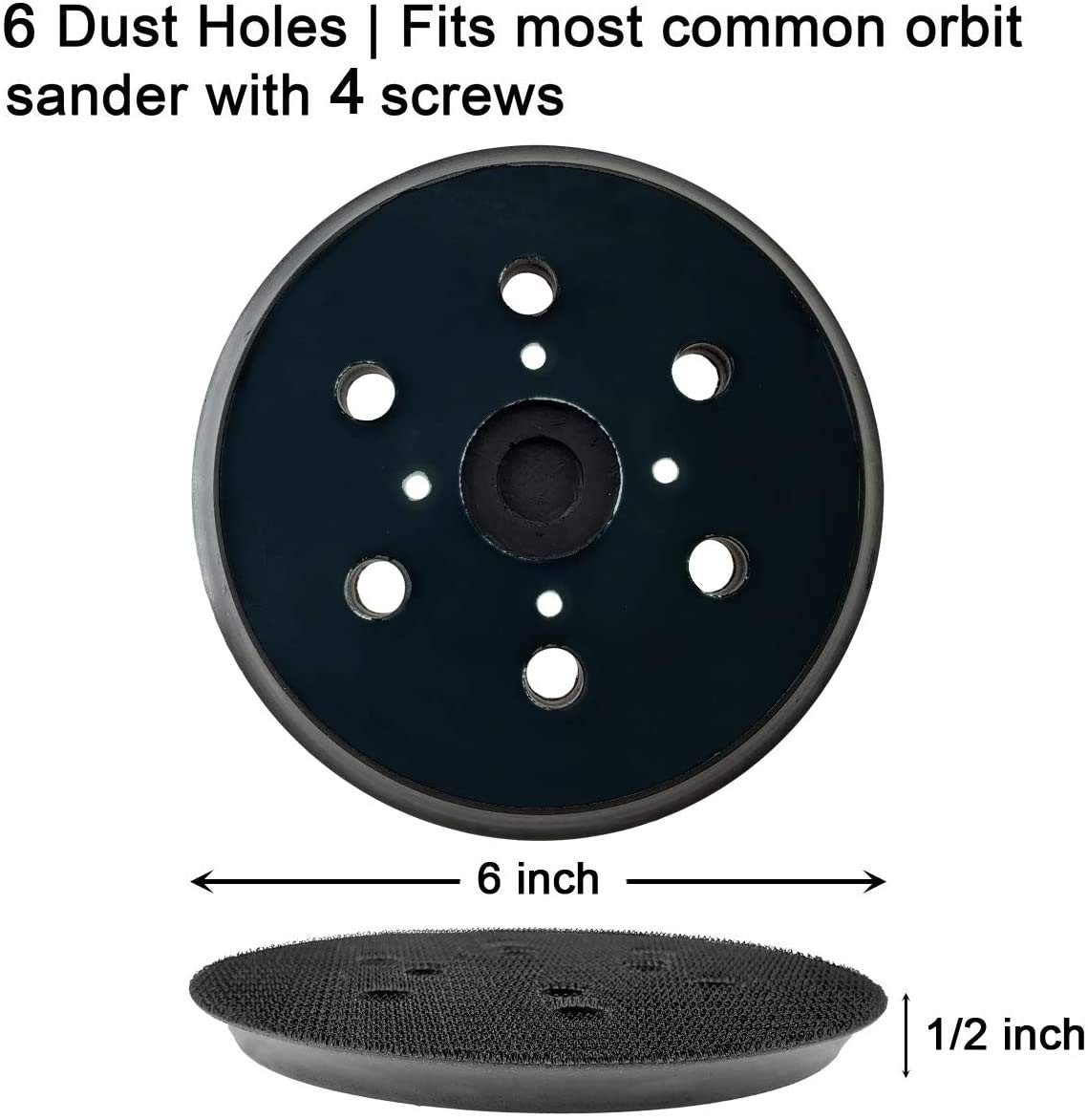 6 Inch 6 Hole Replacement Sander Pad for Ridgid R2611 Random Orbit 6