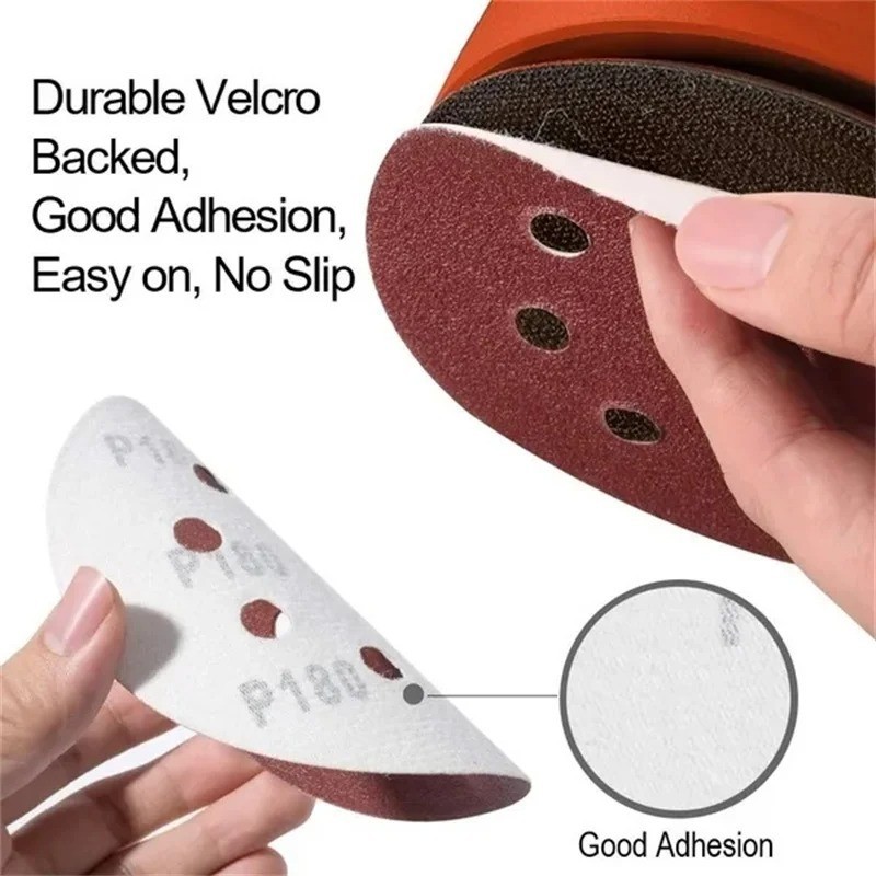 8Hole 125mm Sandpaper Woodworking Metal Grinding Disc Abrasive Polishing Tool 40