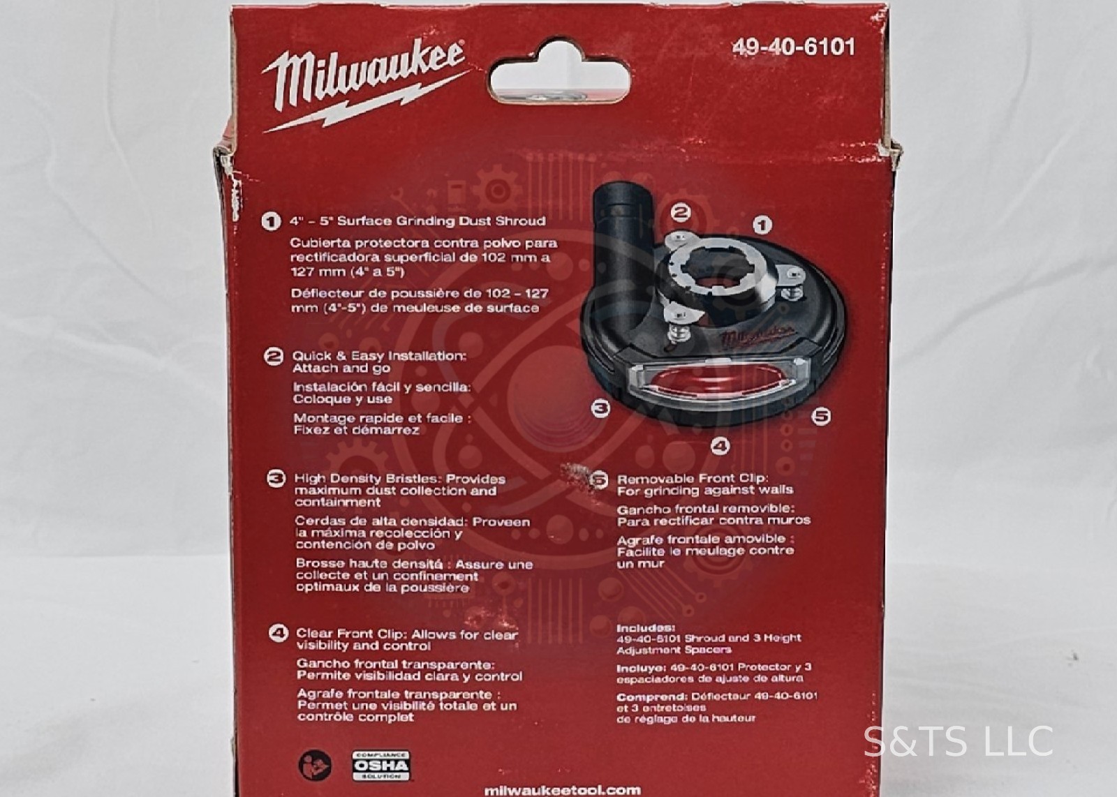 Milwaukee 49-40-6101 4″-5″ Universal Surface Grinding Dust Shroud OSHA