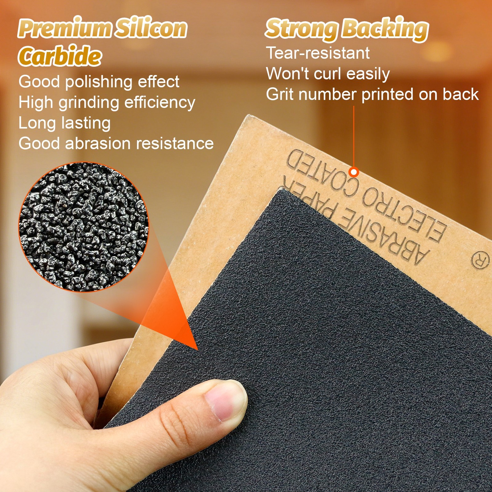 9×11 Wet Dry Sandpaper Sheets Silicon Carbide 80-2000 Grit Waterproof Automotive