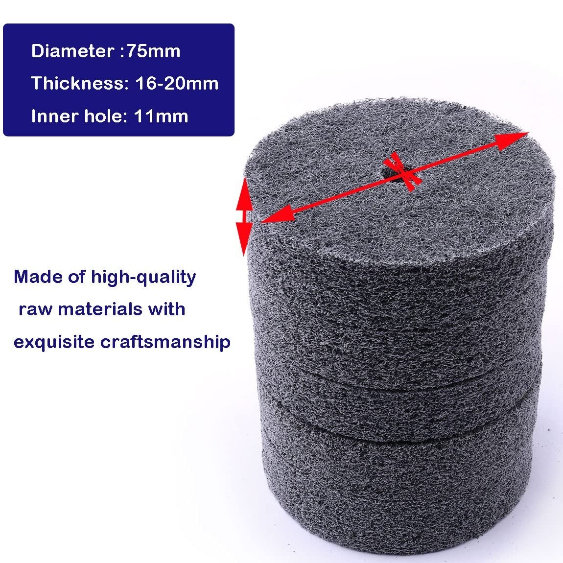 3 Inch Fiber Buffing Wheels Set – 5pcs for Metal Deburring & Polishing Needs