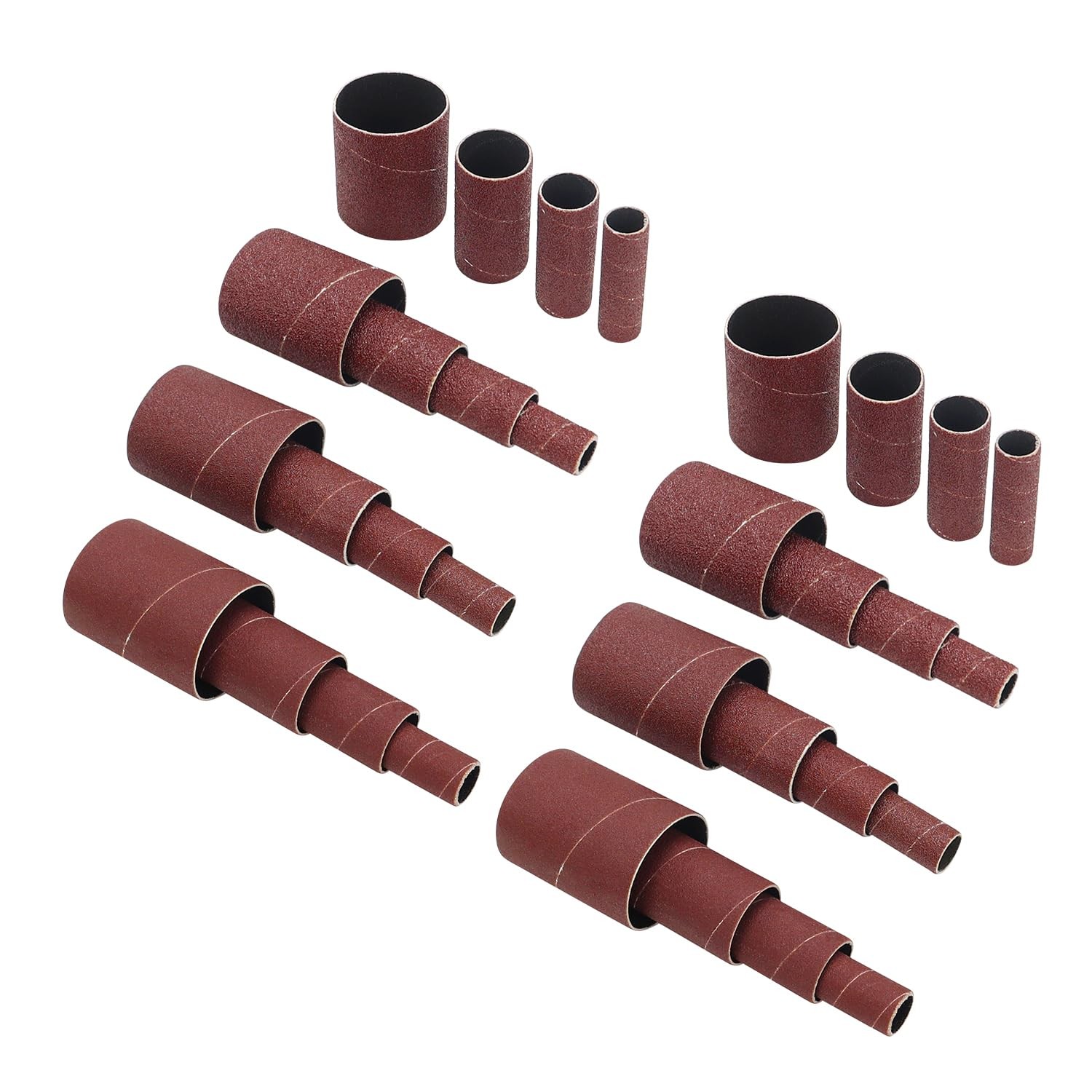 32 Pack Spindle Sander Sleeves, 2”Length, 1/2”,3/4”,1”,1-1/2” Diameter Sandin…
