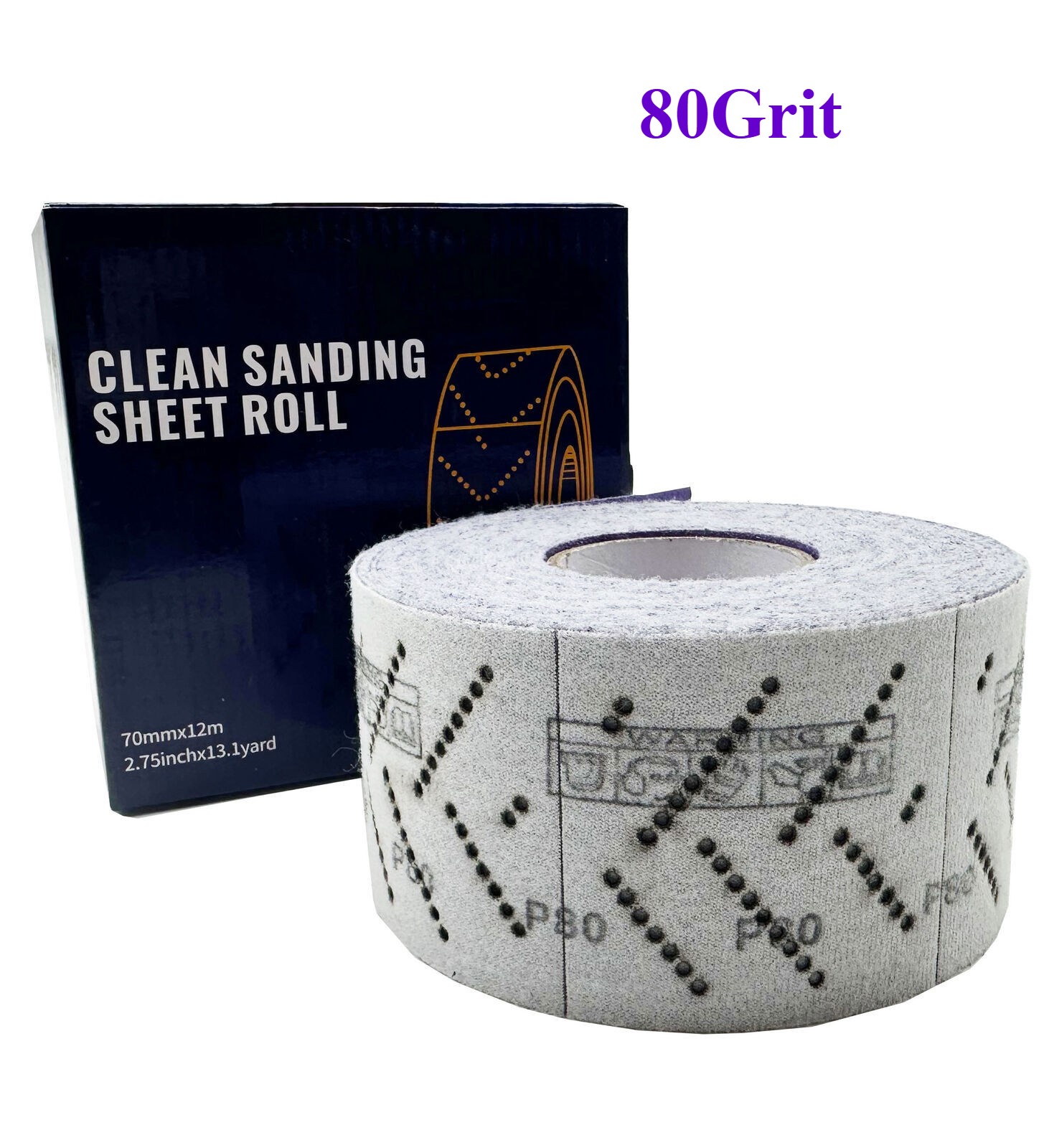 2ROLL Professional Grade Ceramic Sanding 70mmX12m for Automotive&Woodwork 80Grit