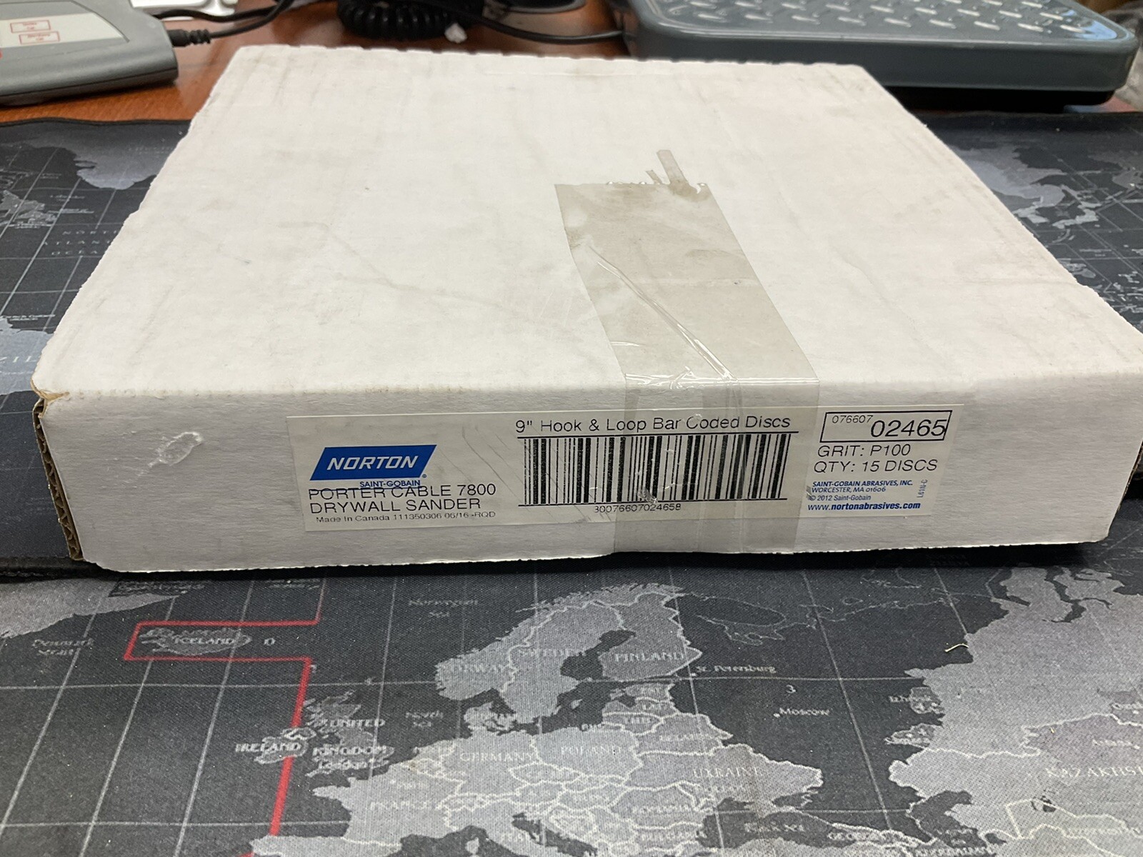 9in Hook & Loop Drywall 100,No 2465, Norton Abrasives/St Gobain,