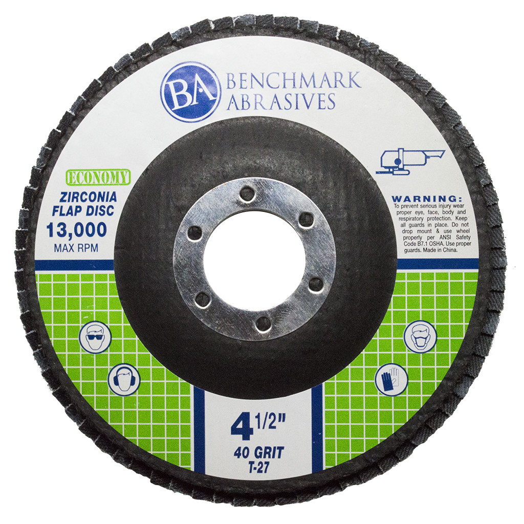 10 Pack – 4.5″ Economy Flap Disc Grinding Wheels Type 27 (Flat Face)