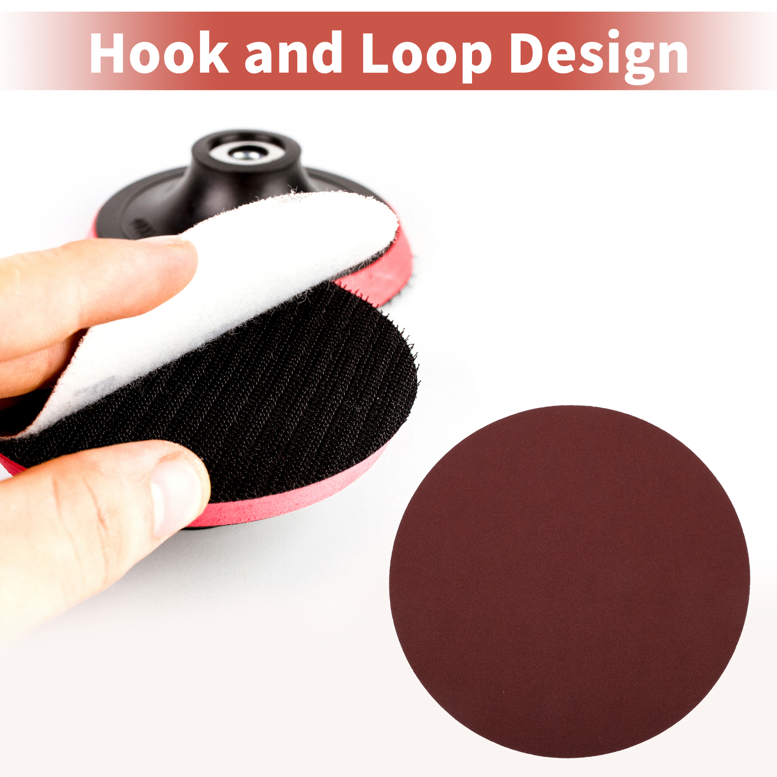 Universal 12 Inch Sanding Discs Round Hook and Loop Sandpaper Red Pack of 10