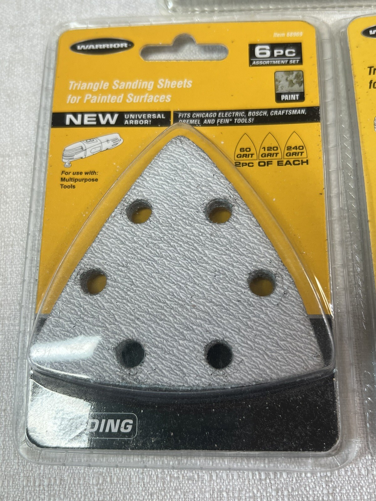 Lot Of 3 Triangle Sanding Pads For Wood, Painted Surfaces For Multipurpose Tool