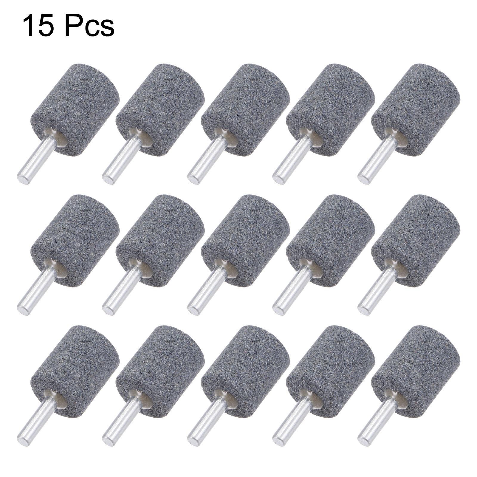 15pcs Abrasive Mounted Stone 1/4″ Shank 1″ Cylindrical Corundum Grinding Head