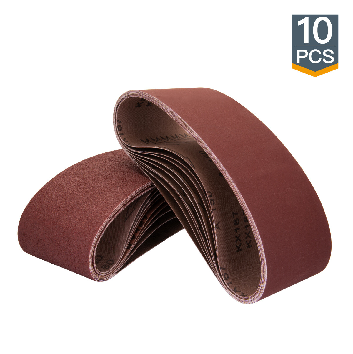 POWERTEC 3 x 21″ Sanding Belt 80 Grit 10pcs Aluminum Oxide Sandpaper Belts