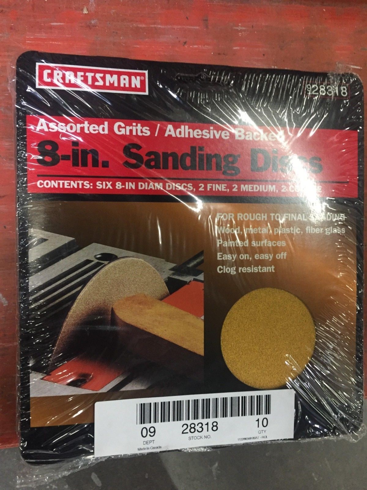 Craftsman 8″ Adhesive Backed Sanding Discs, 6 Pack Assorted Grits (Bundle of 10)