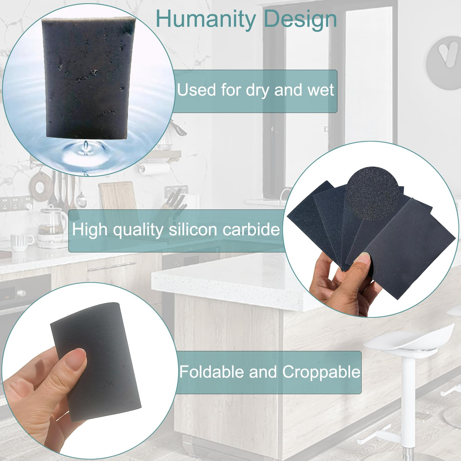 20 PCS 3 x 4 Inch 400-3000 Grit Sanding Sponge Set, Ultra Fine Sanding Sponge…