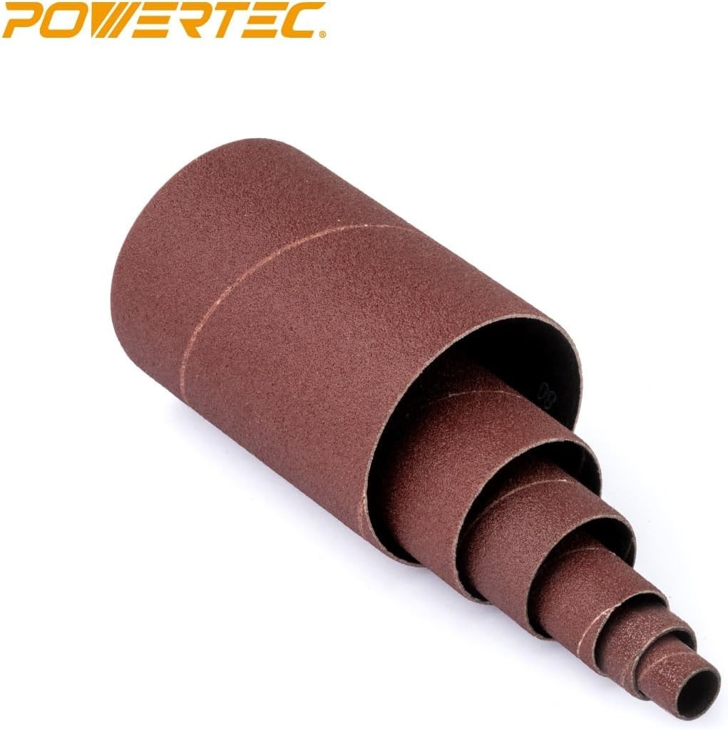 POWERTEC4.5″ length x 6 different Diameter Sanding Sleeves 80 Grit (11204)