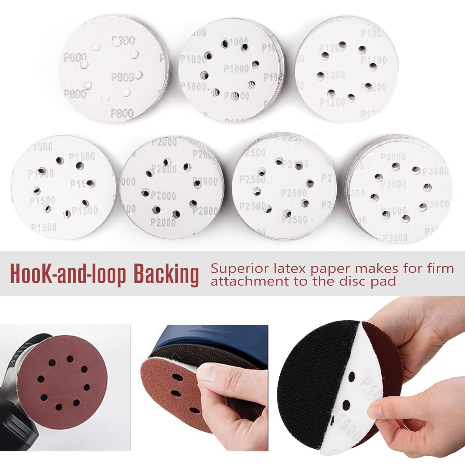 Aluminum Oxide Sandpaper Assortment – 70 PCS 5 inch Discs for Various Surfaces