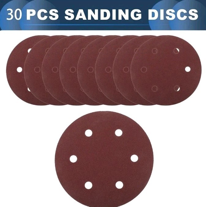 Sanding Discs, 9inch 6Hole 100 Grit Automotive Repair Round 30 Count New