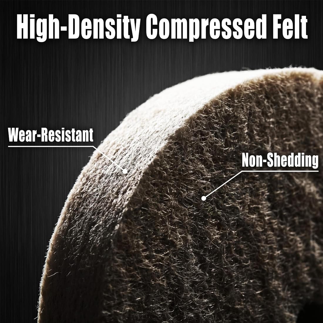 5 Pcs 3” Compressed Wool Felt Buffing Polishing Wheels