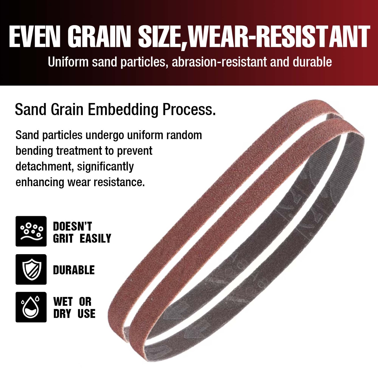 Purple File Sanding Belt Abrasive 1/2 in x 18 IN- Pack of 20 – GRIT 60