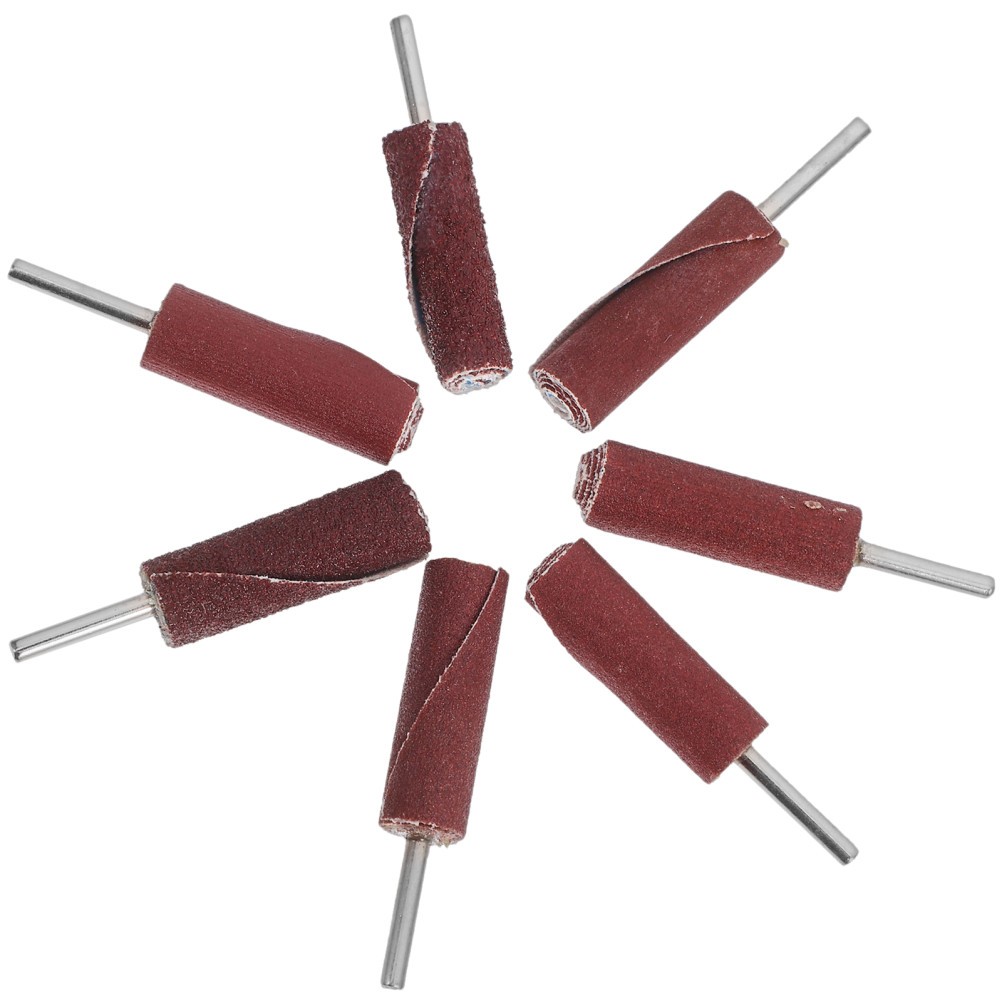 7Pcs Reusable Sanding Drum Kit Cylinder Head Porting Kit Dark Red Polishing Tool