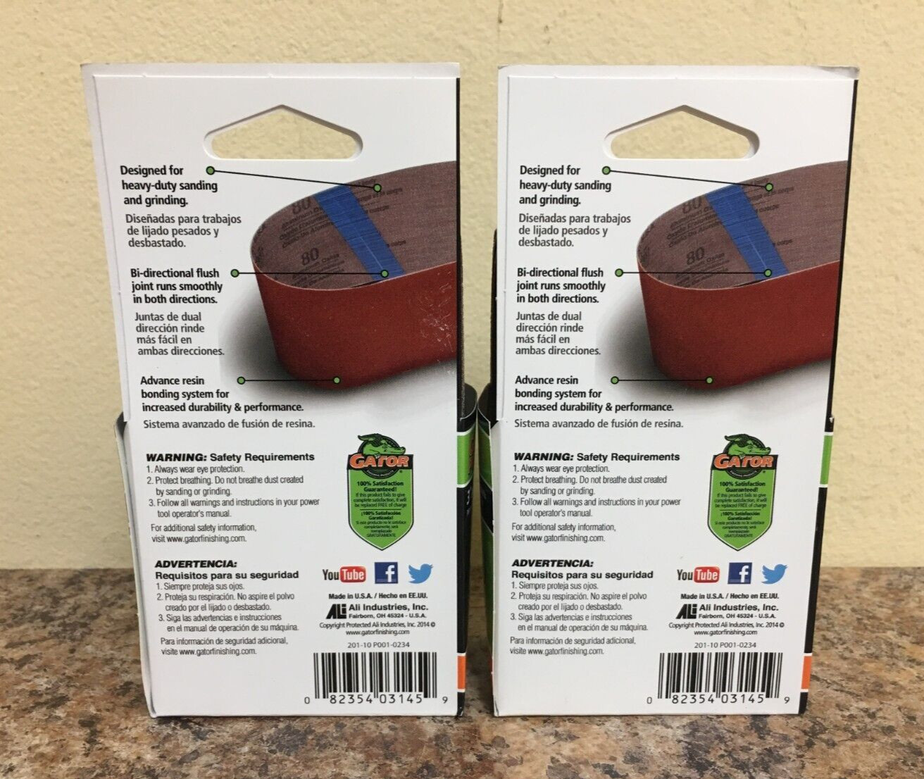 Gator 3145 3 in. X 21 in. Sanding Belts 120 Grit Fine 2 Pks of 2 Pcs.