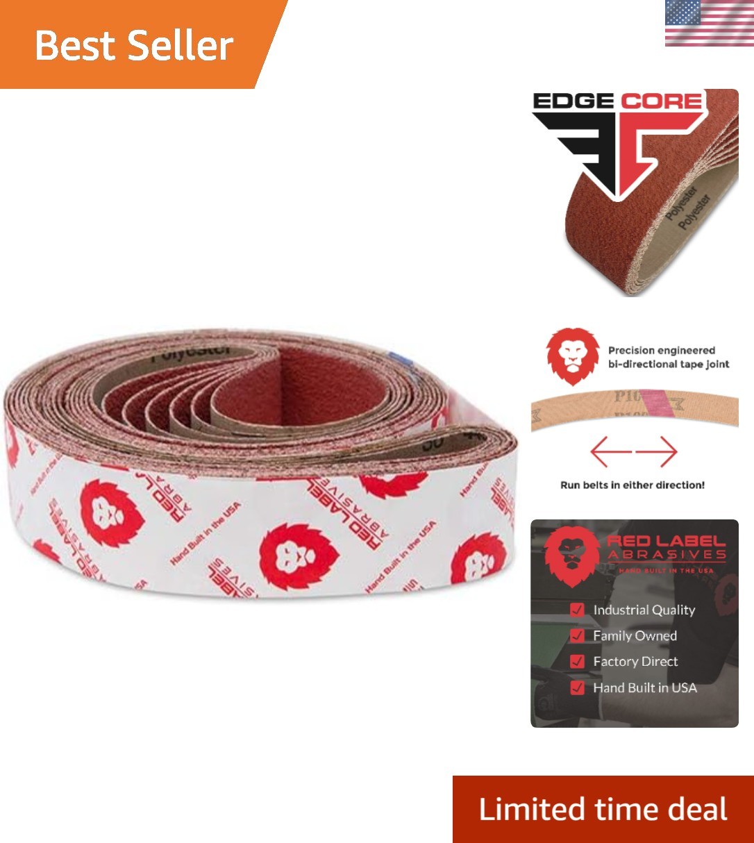 Ultimate 2×72 Ceramic Sanding Belts Set – Coarse Grit for Knife Makers, 6 Count