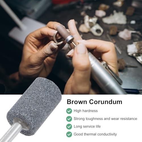 -Pack Abrasive Mounted Stone Grinding Bits, 1/4 in(6mm) Shank Aluminum 20mm 10