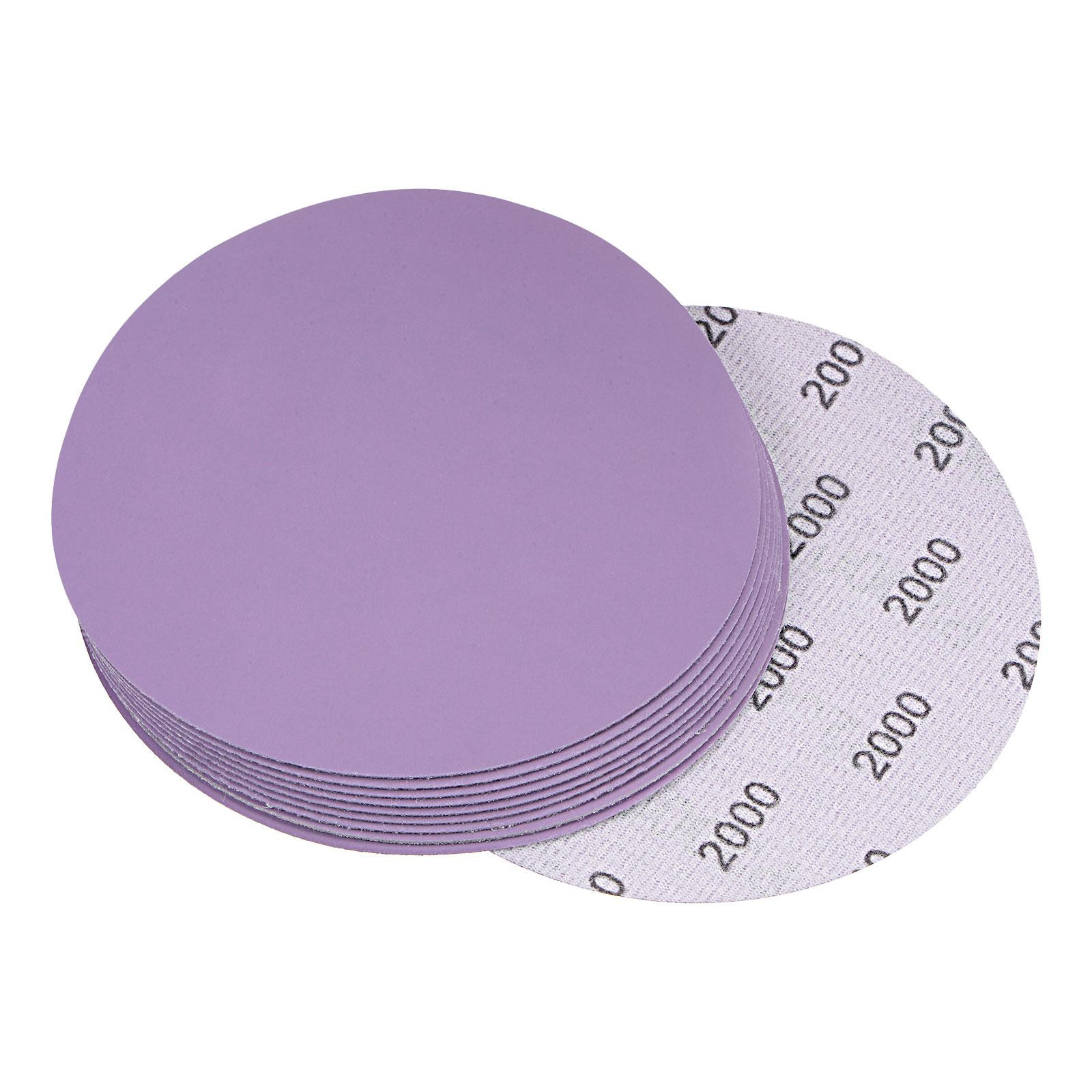 10Pcs 5-Inch Purple Sanding Discs 2000 Grit Hook & Loop Aluminum Oxide Sandpaper