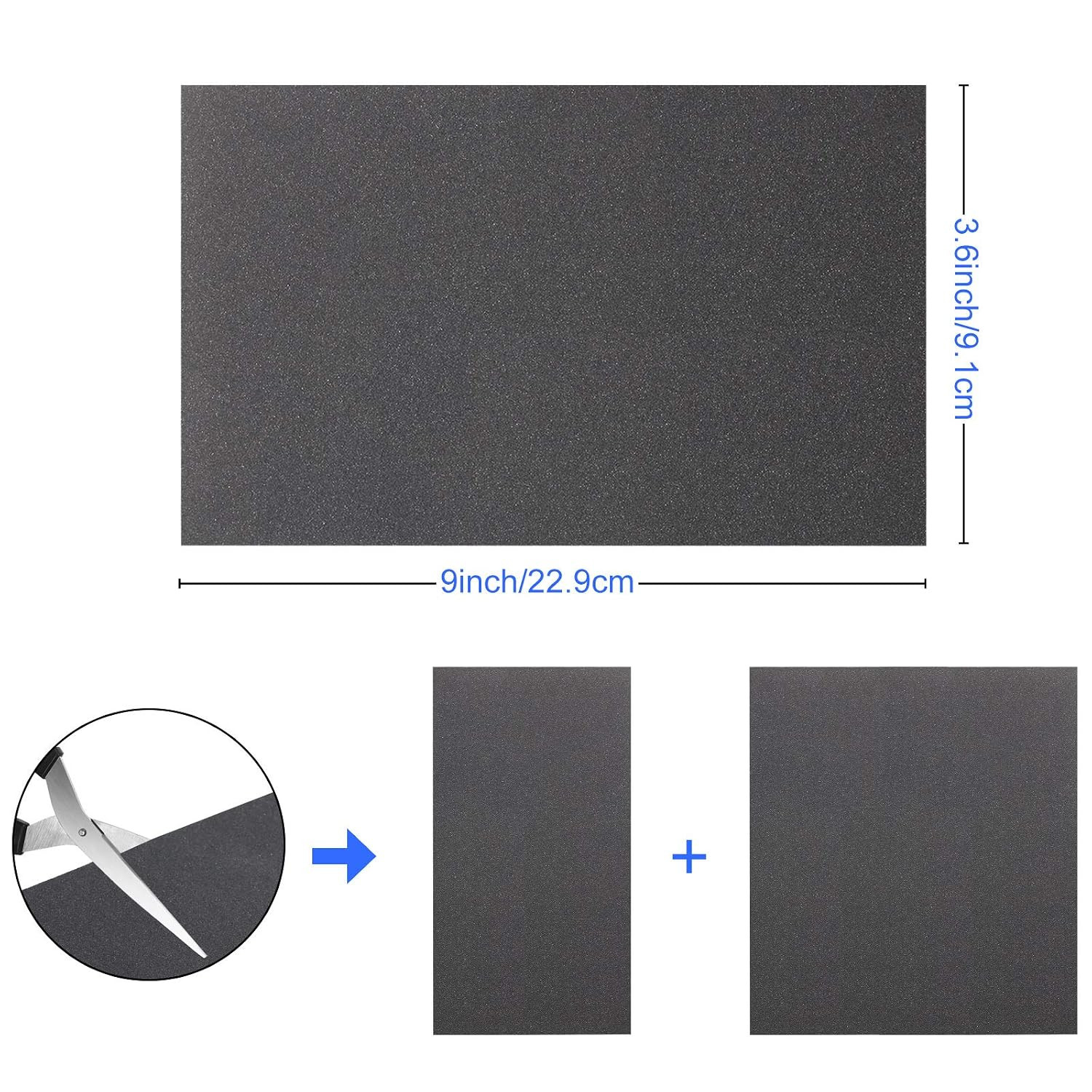 12 Sheets Abrasive Dry Wet Waterproof Sandpaper Sheets Assorted Grit