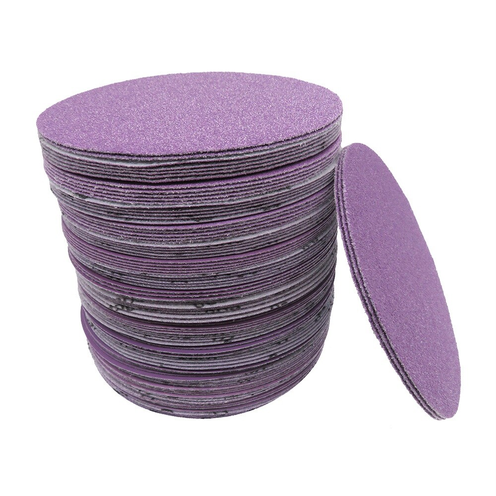 5 Inch 125mm Purple Sandpaper Wet And Dry Sanding Discs Waterproof 60-10000 Grit