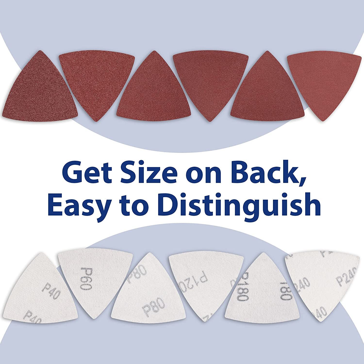 WORKPRO 150PCS Triangle Sanding Pads 40/60/80/120/180/240 Grit Aluminum Oxide