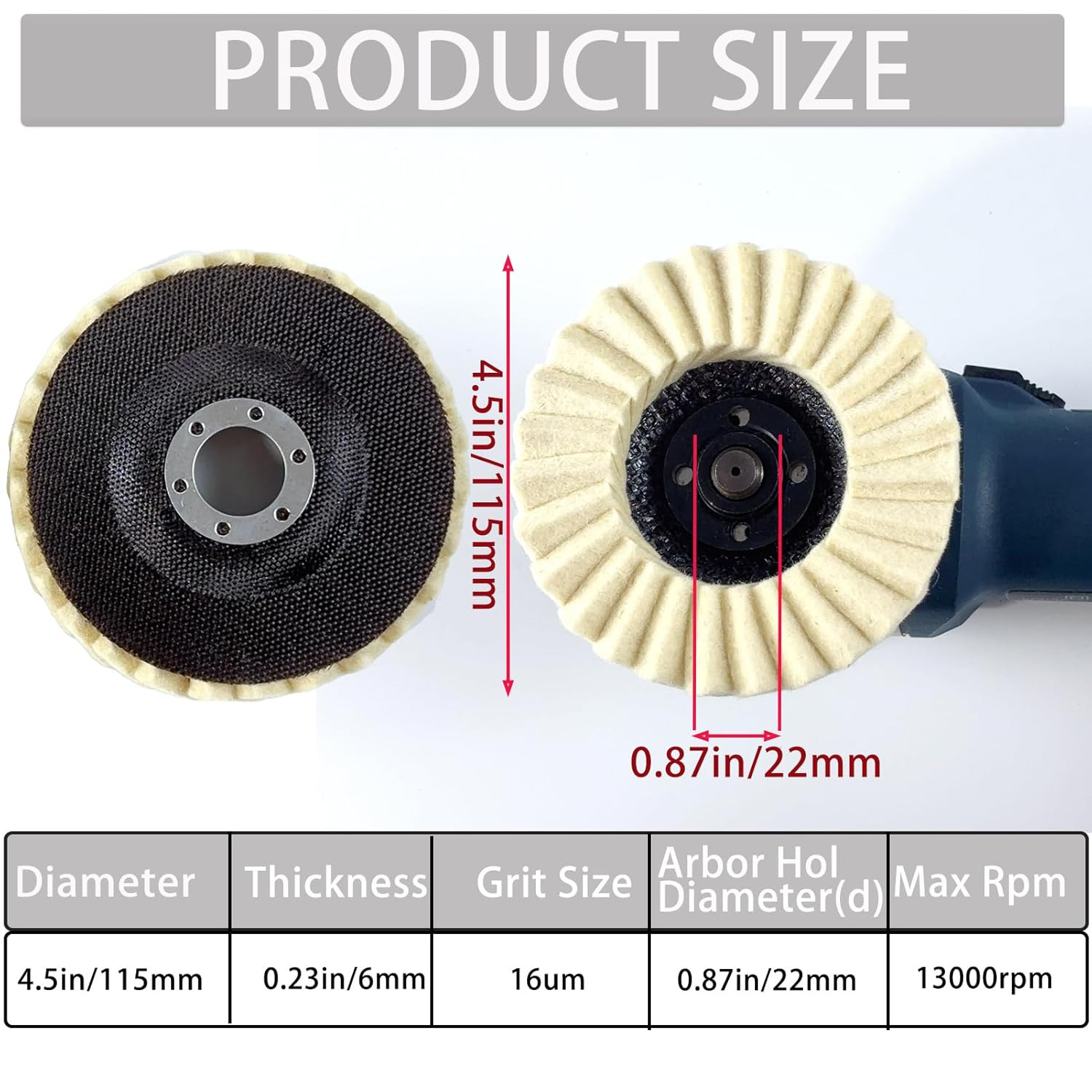 Wool Felt Flap Polishing Disc, Wool Felt Flap Discs Polishing Wheel, . Inch Wool