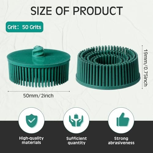 Acellegic 10 Pcs 2 Inch Bristle Disc Grit 50# Abrasive Coating Removal Disc G…