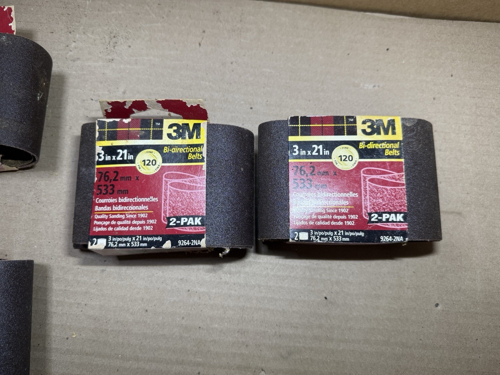 3M 3×21 in. Bi-Directional Sanding Belts 12 pcs Total 120 Grit