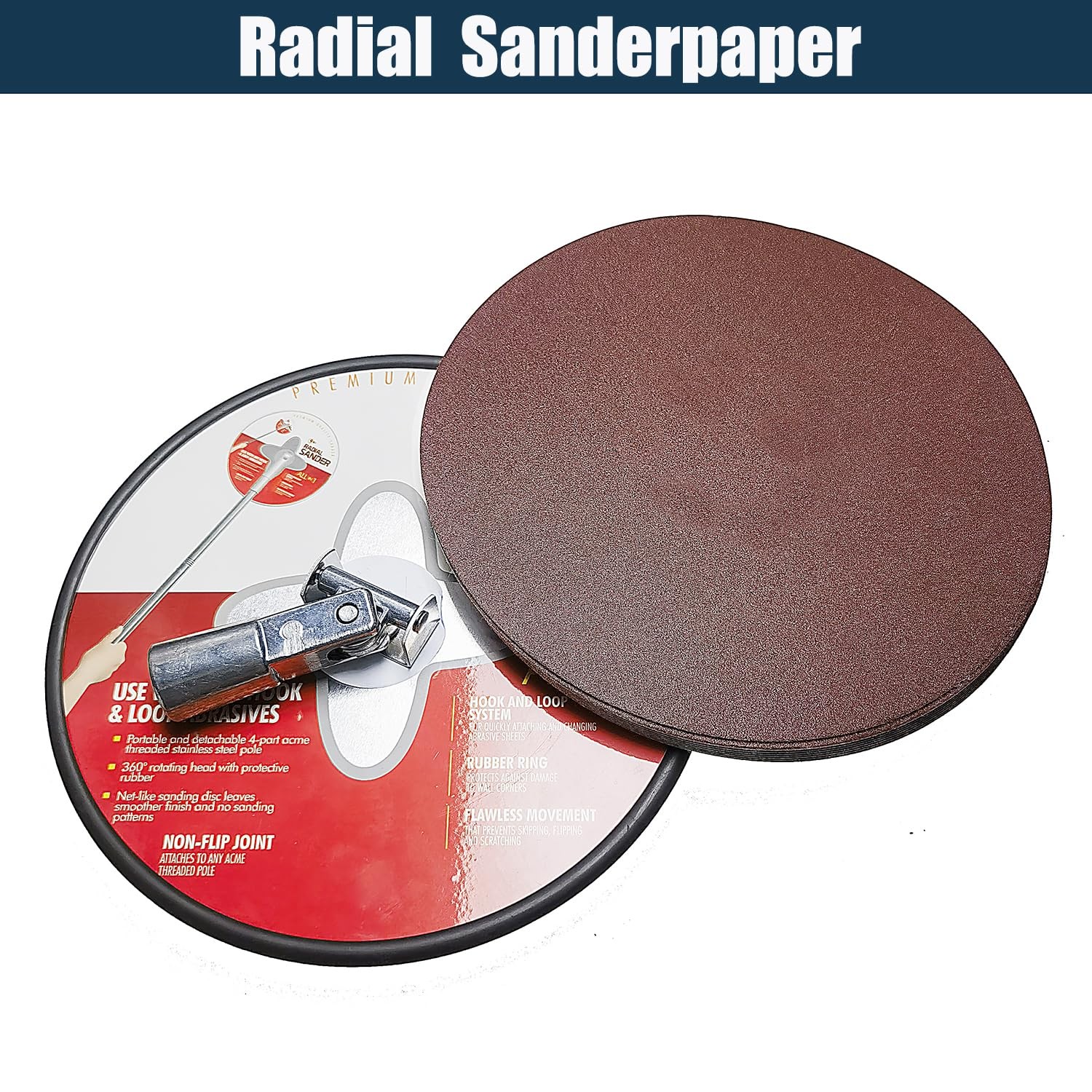 10 PCS 9 Inch 150 Grit Sanding Discs for Hand Radial Sander – 9″” Round Hook & L