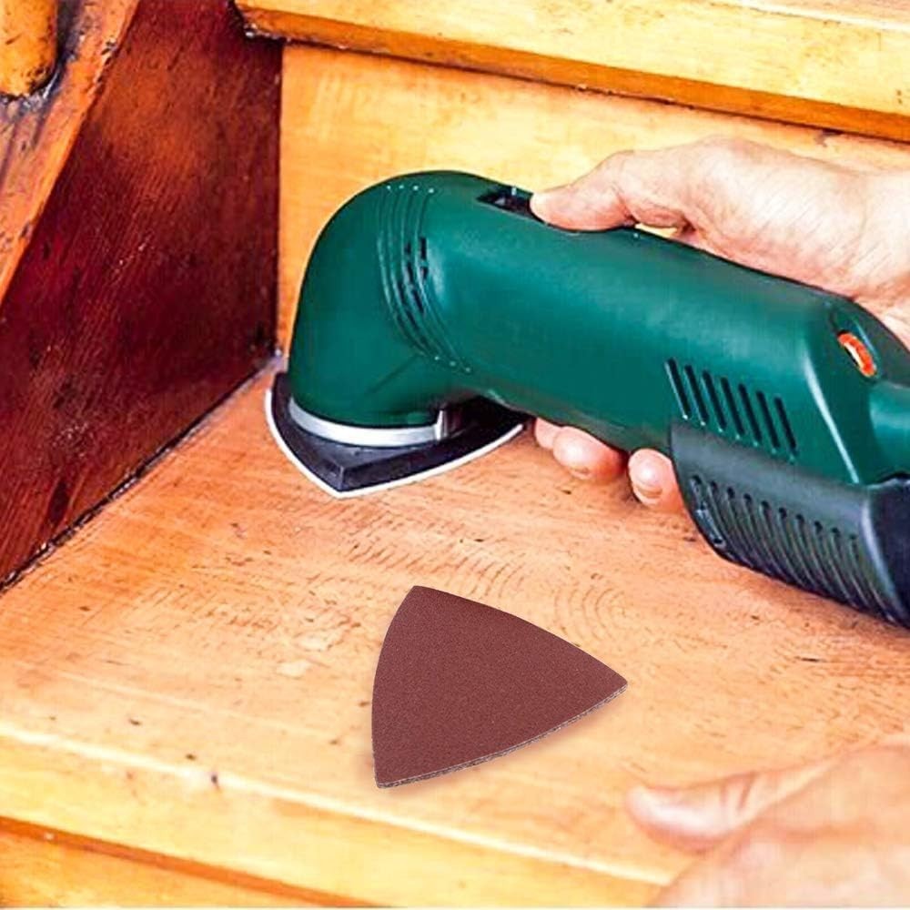 100pcs Triangle Sanding Pads for Oscillating Tools – Multi Grit Precision