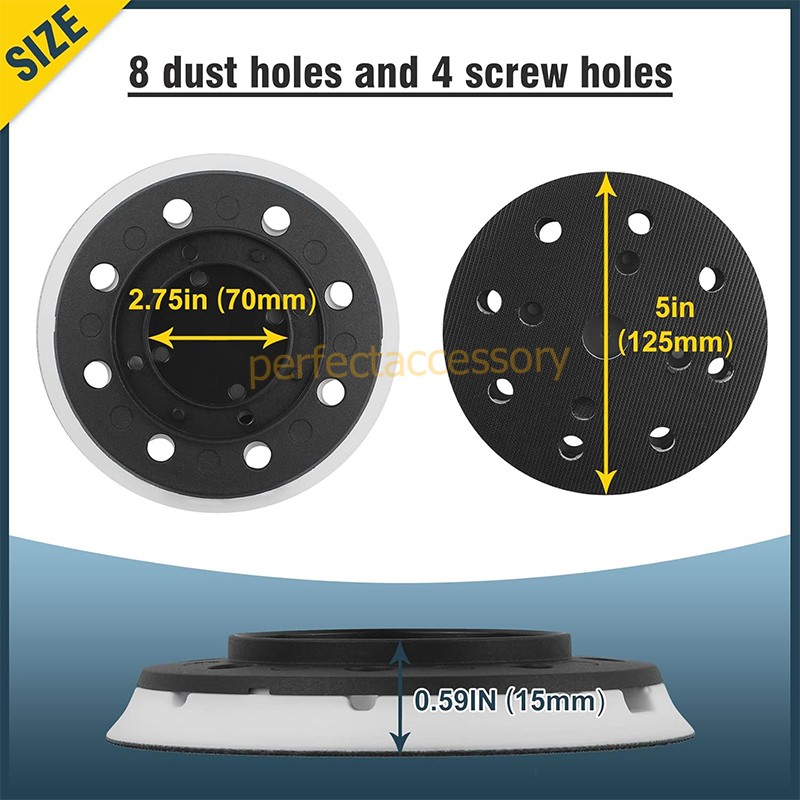 125mm/5in 8-Hole Hard Sander Pad For Festool ETS 125 REQ / ETS 125 EQ-Plus