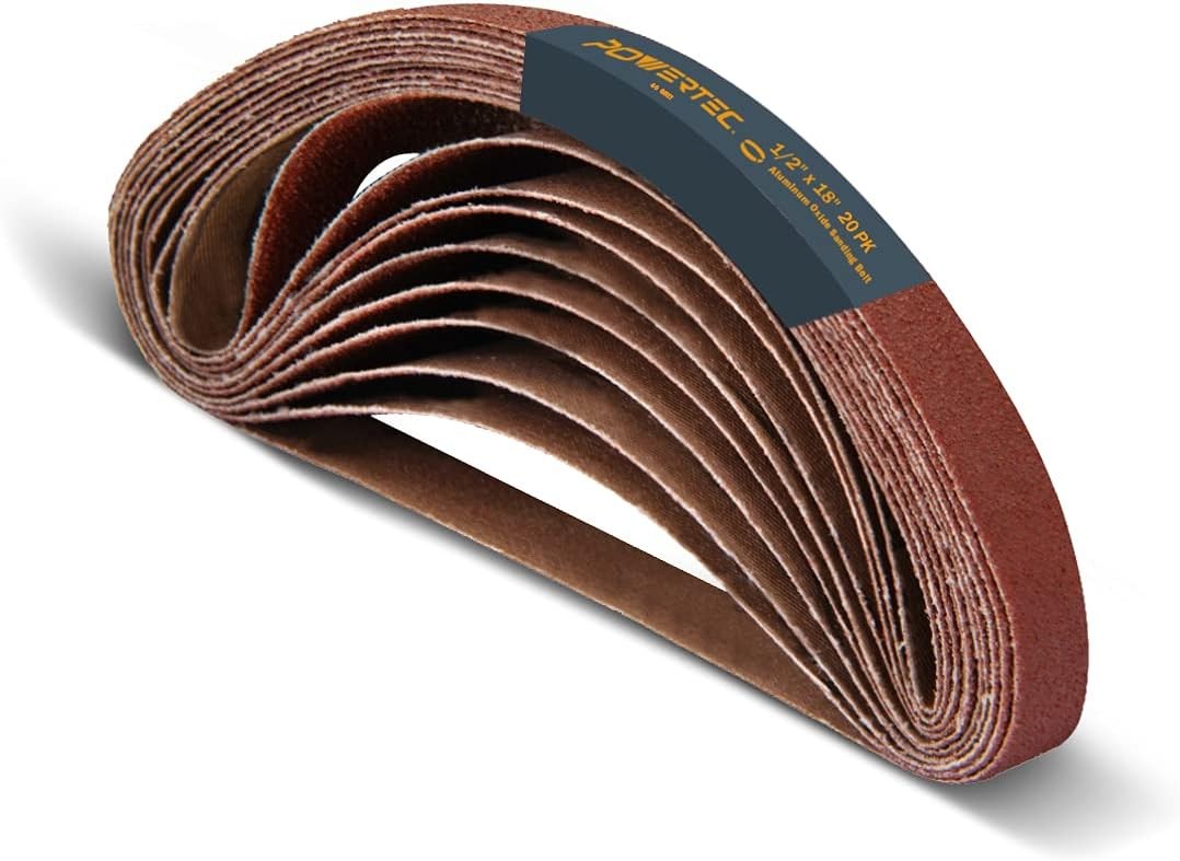 1/2 x 18 Inch Sanding Belts 20PK 40 Grit Aluminum Oxide Belt Sander for Air File