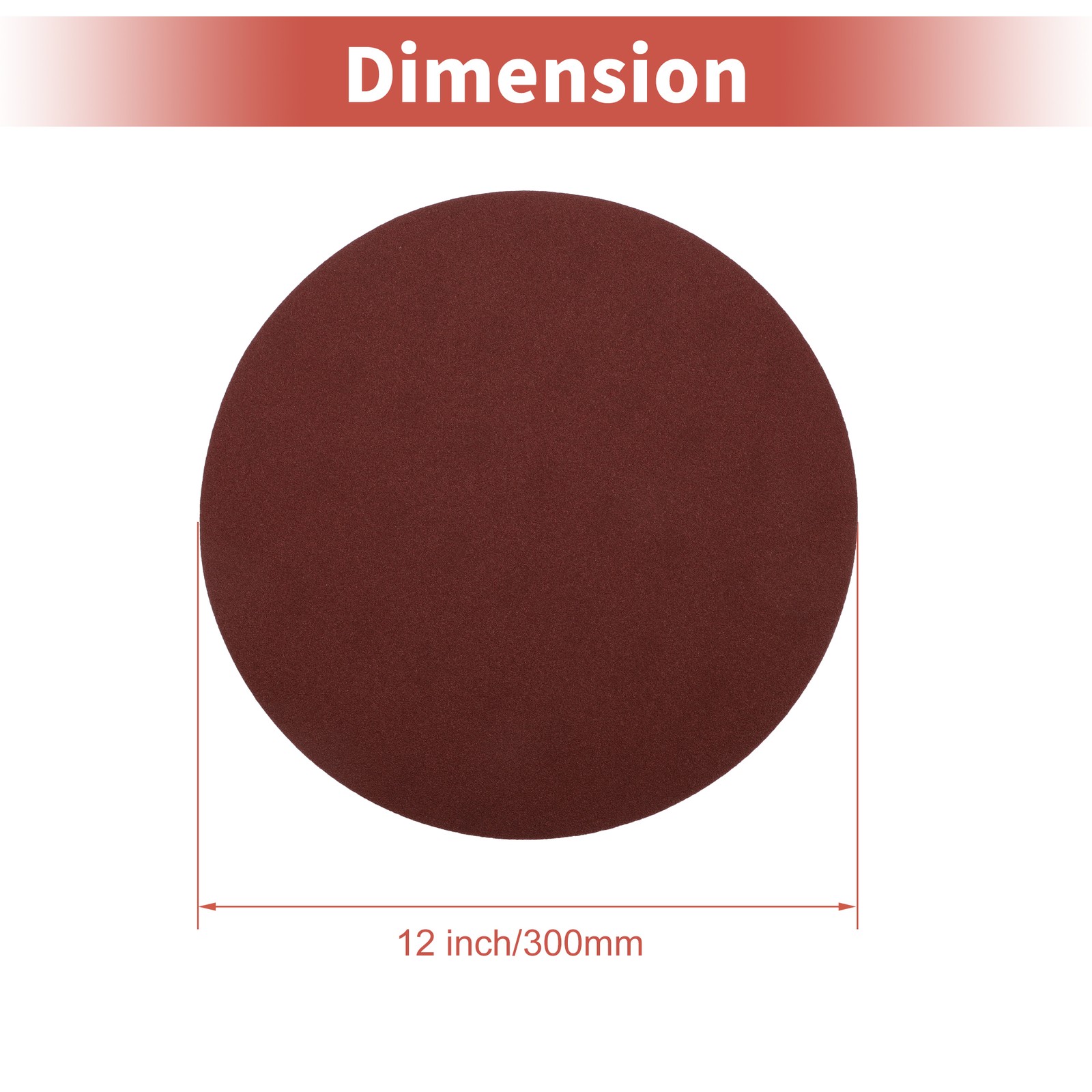 Universal 12″ Sanding Discs Round Hook and Loop Sandpaper 80 Grits Pack of 10