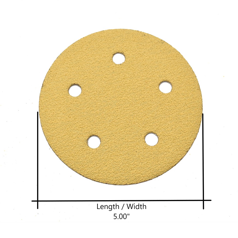 SD555P 60 Grit 5″ Diameter 5-Hole PSA Sanding Paper – 25/Pack
