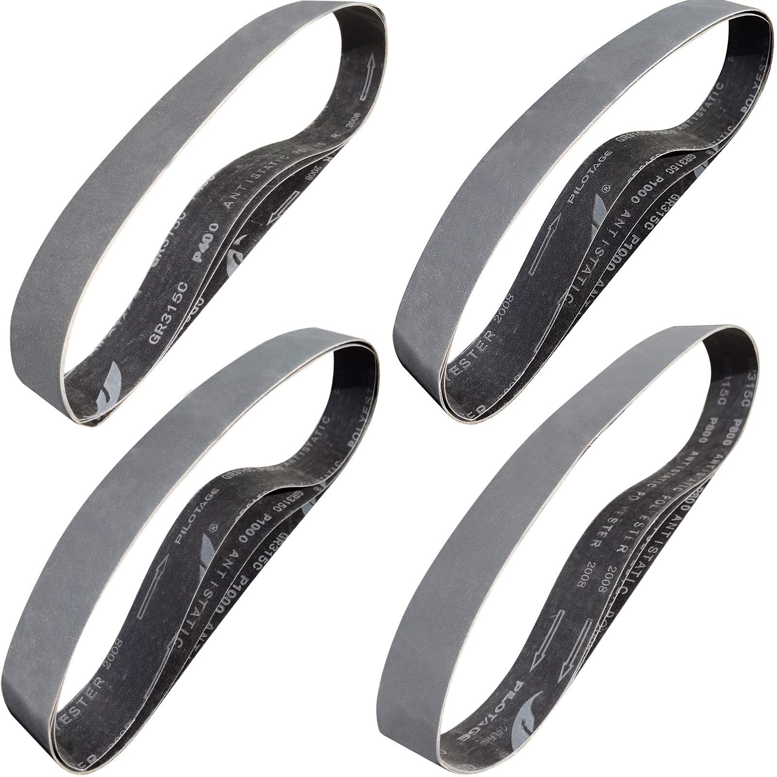 12 Pack 2 x 42 Inch Silicon Carbide Sanding Belts Set – 400 600 800 1000…