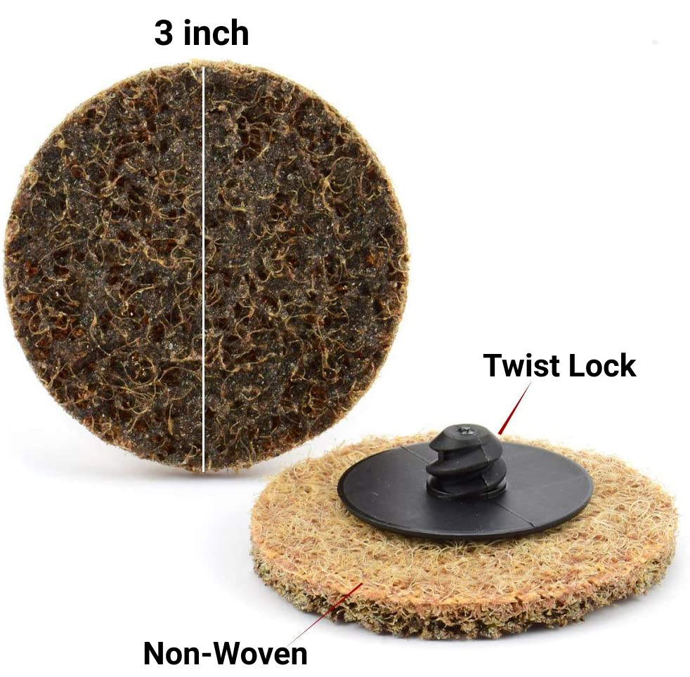 25PCS 3-in Surface Conditioning Disc Coarse Sanding Discs Roll Quick Change Pads