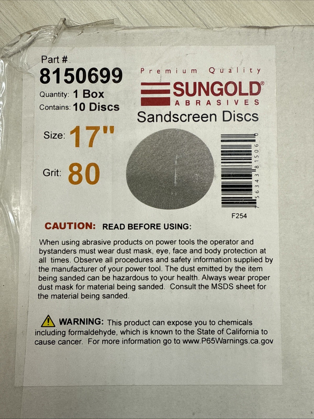Sungold Abrasives 8150699 Silicon Carbide 80 Grit Screen Sanding Discs 10-Pac…