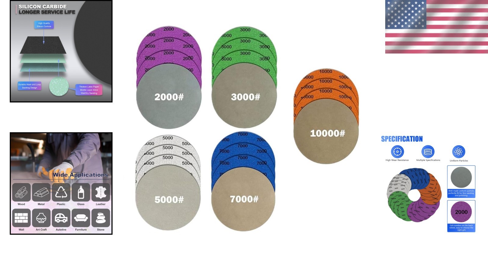 Professional 20-Pc Sanding Disc Set – 5″ Wet/Dry Silicon Carbide for Automotive