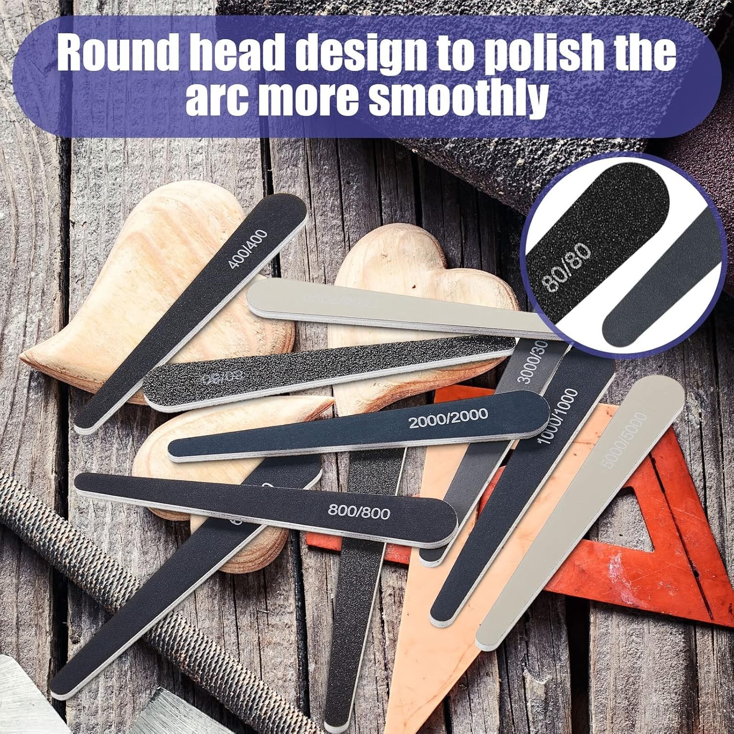 Professional 20 Pcs Sanding Sticks Set for Beginners – Assorted Grits & Durable