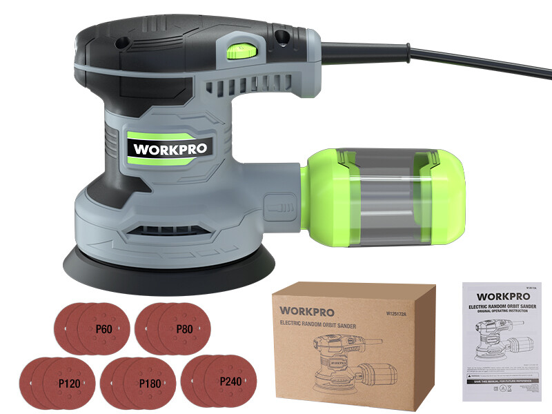 WORKPRO 5-Inch Random Orbit Sander 6 Variable Speeds 7000 to 14000 RPM 2.5 Amp