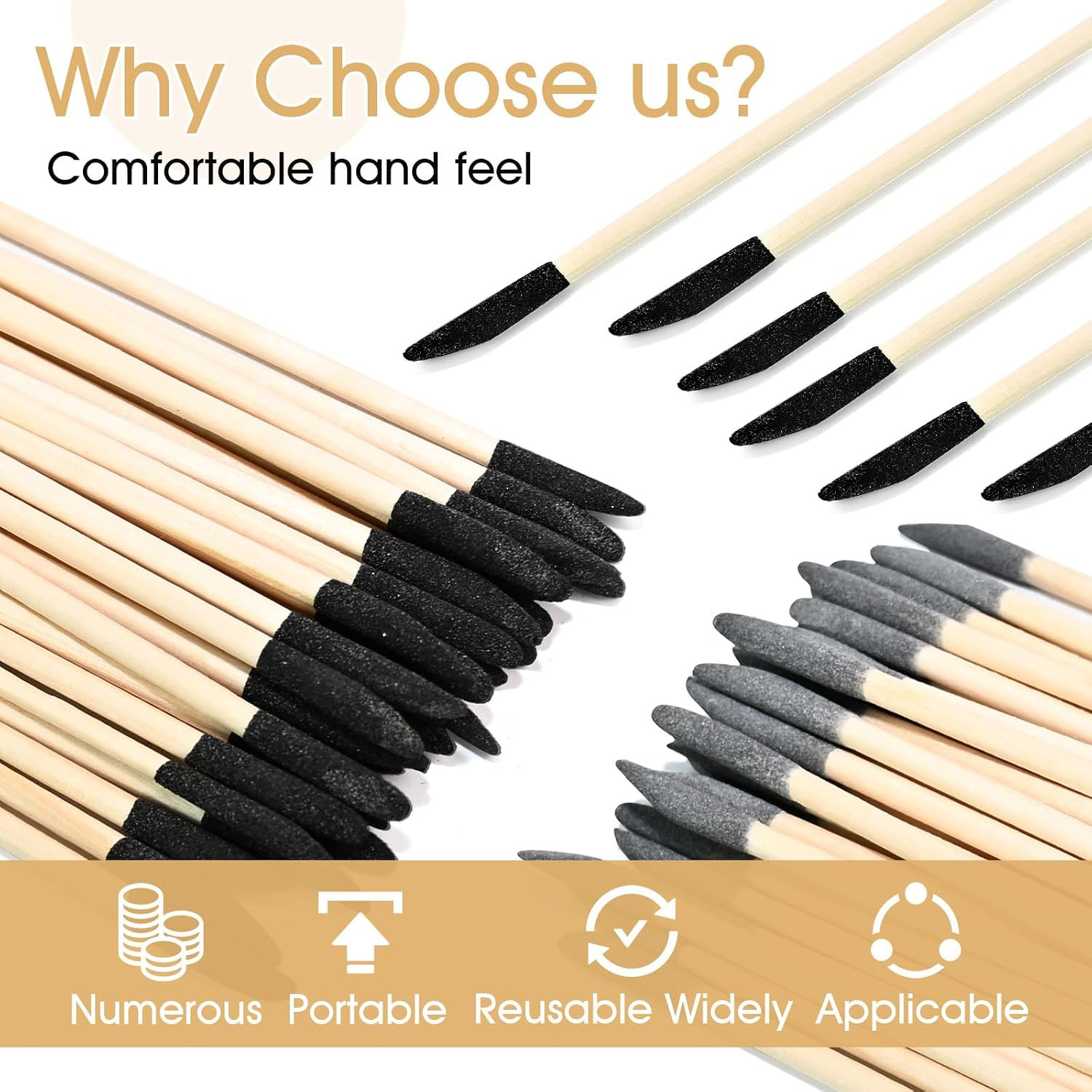 30 PCS Professional Sanding Sticks for Tight Spaces – Double End Matchsticks San